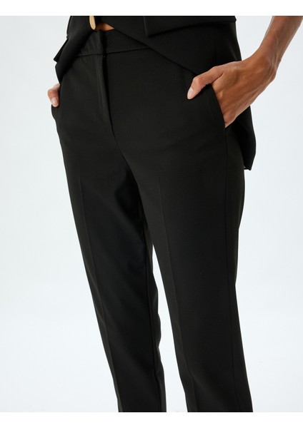 Cigarette Pantolon Slim Fit Cepli Standart Bel