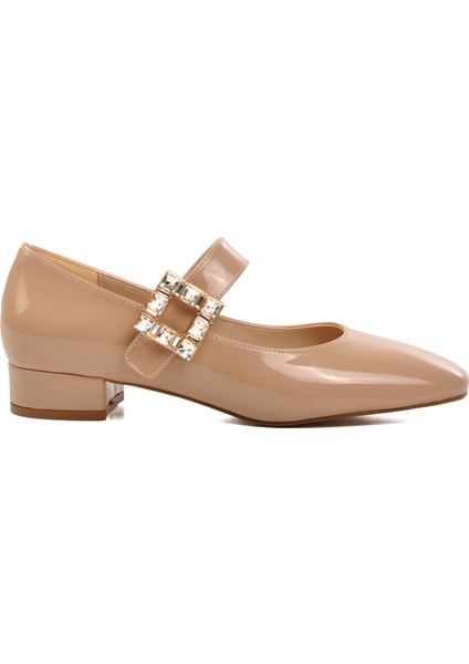 312247 Bej Rugan Kadın Topuklu Ayakkabı