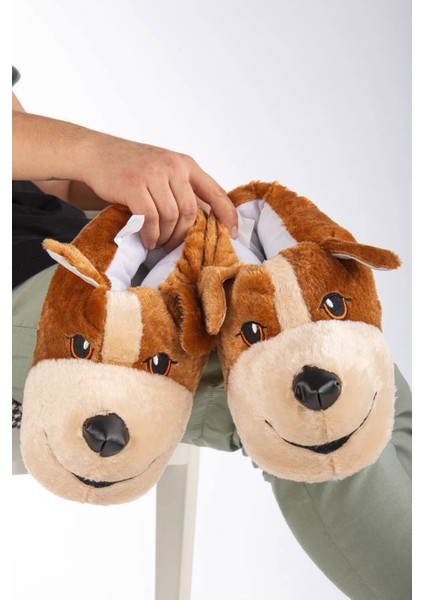 Erkek Köpek Figür Sessiz Taban Peluş Ev Botu Kaydırmaz Kışlık Hafif Sevimli Panduf modelleri