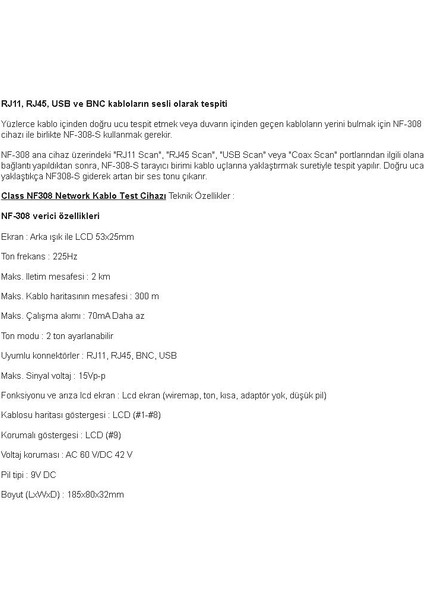 Nf 308S Kablo Test Cihazı;ub