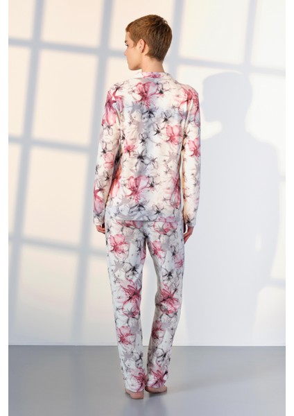 Kadın Çiçek Desenli Gömlek T-Shirt Pijama Takımı 25K4031 fiyatları