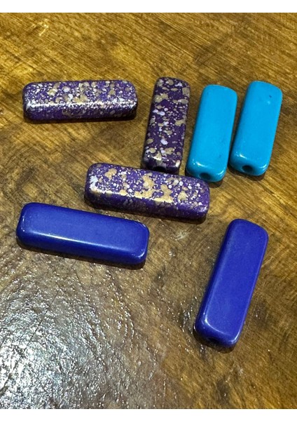 7 Adet Renkli Desenli Delikli Takı Bboncuğu SET4X1 cm fiyatları