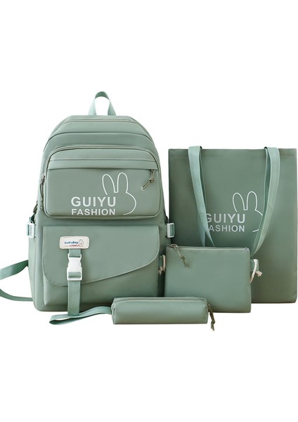 2024 Yeni Büyük Kapasiteli Sırt Çantası, Ortaokul Öğrencisi Okula Dönüş Okul Çantası, Dört Parçalı Set, Gündelik Üniversite Tarzı Sırt Çantası (Yurt Dışından)