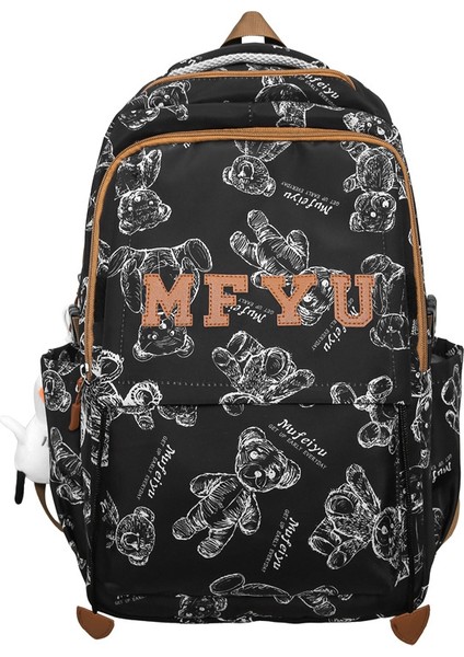 Moda Baskı Çift Sırt Çantası Büyük Kapasiteli Rahat Sırt Çantası Trendy Çok Yönlü Seyahat Bilgisayar Sırt Çantası (Yurt Dışından)