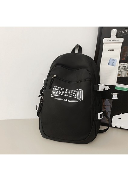 Baskılı Çift Sırt Çantası Seyahat Hafif Büyük Kapasiteli Sırt Çantası Orta Okul ve Üniversite Öğrencileri Için Rahat Okul Çantası (Yurt Dışından)