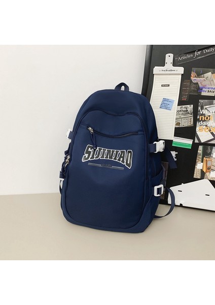 Baskılı Çift Sırt Çantası Seyahat Hafif Büyük Kapasiteli Sırt Çantası Orta Okul ve Üniversite Öğrencileri Için Rahat Okul Çantası (Yurt Dışından)