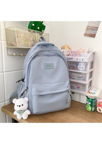 Ortaokul Kızları Için Düz Renkli Sırt Çantası, Büyük Kapasiteli Lise Çantaları, Üniversiteli Kızlar Için Basit Sırt Çantaları (Yurt Dışından)