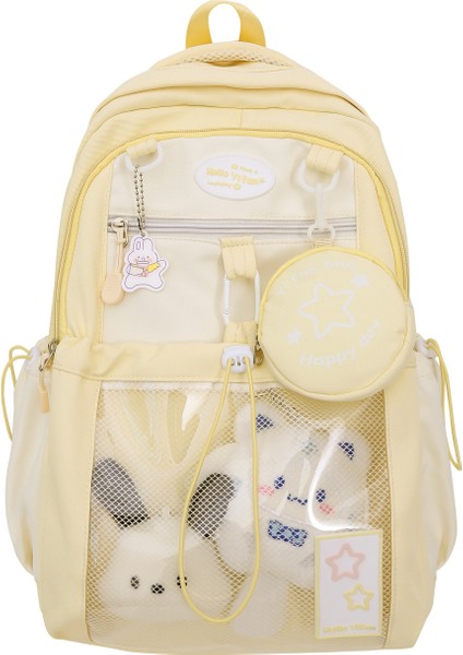 Zıt Renklere Sahip Sevimli Sırt Çantası, Ortaokul ve Lise Öğrencileri Için Kore Tarzı Okul Çantası, Güzel Görünümlü ve Geniş Kapasiteli Sırt Çantası (Yurt Dışından)