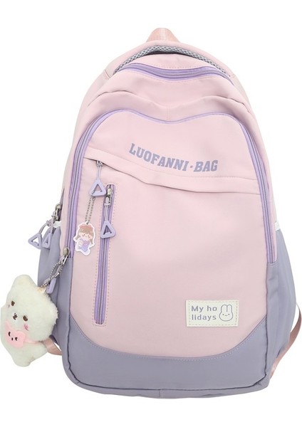 Bayan Orta Okul ve Lise Öğrencileri Için Okul Çantaları Basit Sırt Çantaları, Büyük Kapasiteli, Üniversite Tarzı, Modaya Uygun Sırt Çantaları (Yurt Dışından)