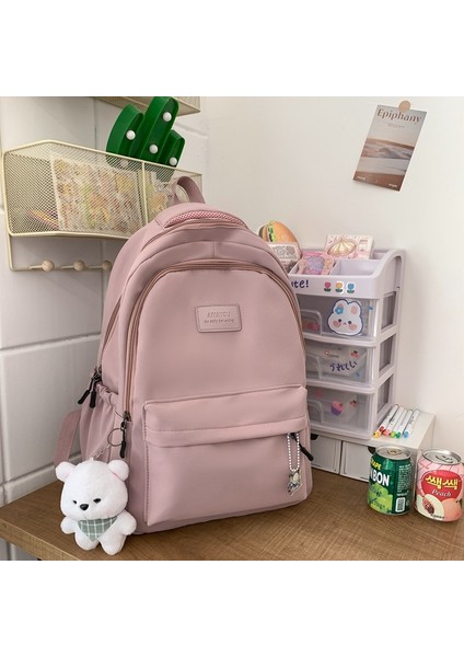 Ortaokul Kızları Için Düz Renkli Sırt Çantası, Büyük Kapasiteli Lise Çantaları, Üniversiteli Kızlar Için Basit Sırt Çantaları (Yurt Dışından)