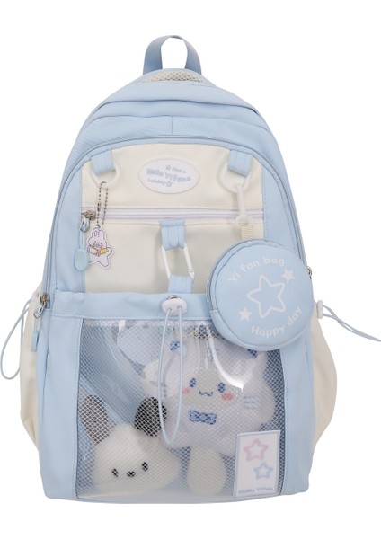 Zıt Renklere Sahip Sevimli Sırt Çantası, Ortaokul ve Lise Öğrencileri Için Kore Tarzı Okul Çantası, Güzel Görünümlü ve Geniş Kapasiteli Sırt Çantası (Yurt Dışından)