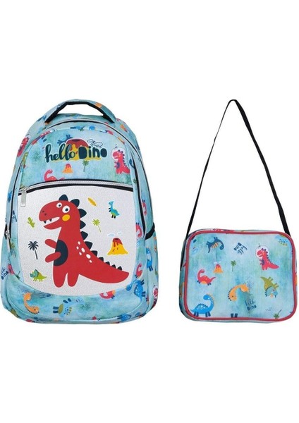 Ilkokul Dino Çanta + Beslenme + Suluk - Erkek Çocuk Ilkokul Çantası - Erkek Çantası