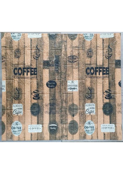 Kendinden Yapışkanlı Açık Kahve Köşesi Mutfak Salon Kafe Duvar Kağıdı Paneli 70X70CM 1 Adet NW172
