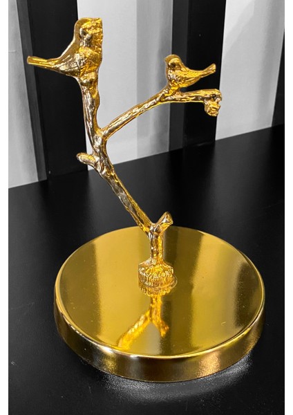 Dekoratif Dallı Kuşlu Gold Kapaklı Küp Vazo 40 Cm indirimleri