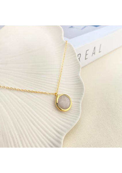 Doğaltaş Kolye Kaplama Çerçeveli Gold 45CM modelleri