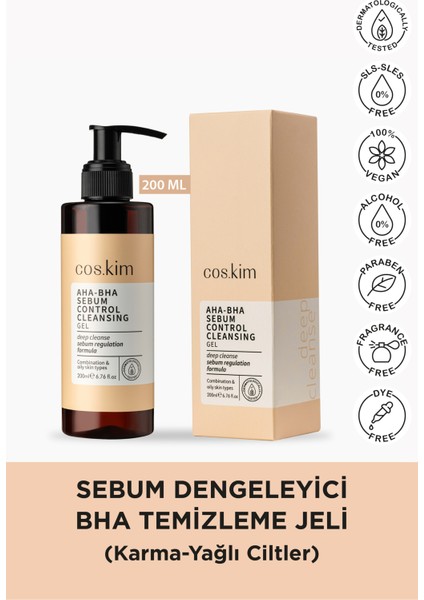 Sebum Dengeleyici Temizleme Jeli - Karma-Yağlı Ciltler | Aha-Bha Sebum Control Cleansing Gel 200ML