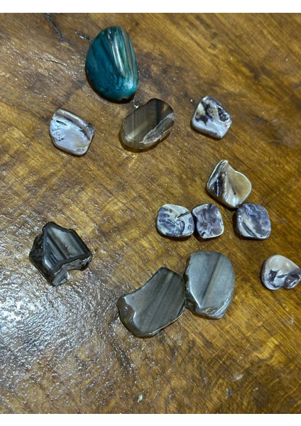 12 Li Set Desenli Cam Takı Boncuk Seti