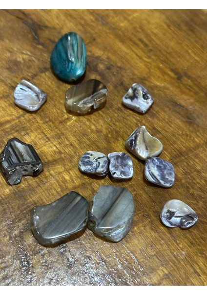 12 Li Set Desenli Cam Takı Boncuk Seti modelleri