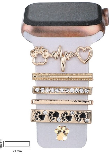 Psgt love Watch Band Charm - Uyumlu Akıllı Saat Kordon Süsü