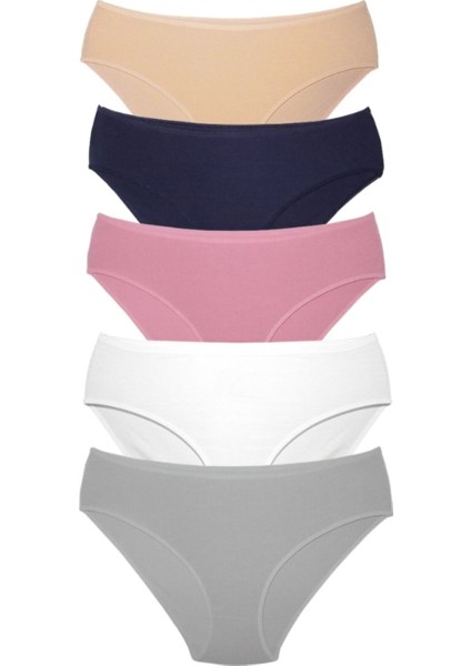 Alya Underwear Kadın Pamuklu Bato / Hipster Slip Külot - 5'li Paket (MULTICOLOR-P04)