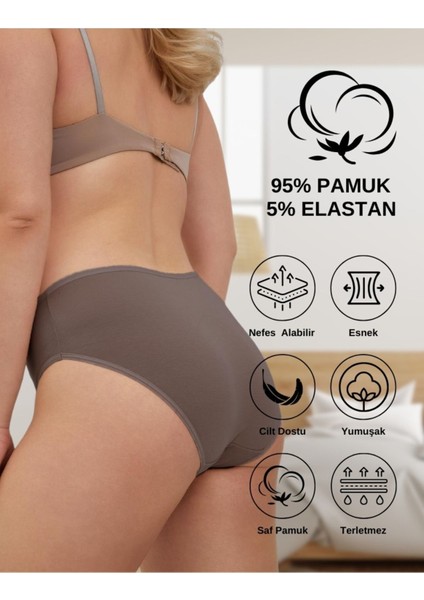 Kadın Pamuklu Bato / Hipster Slip Külot - 5'li Paket (MULTICOLOR-P09)