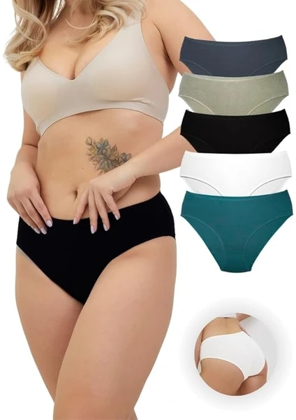 Alya Underwear Kadın Pamuklu Bato / Hipster Slip Külot - 5'li Paket (MULTICOLOR-P10)