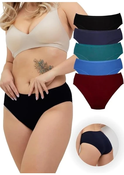 Alya Underwear Kadın Pamuklu Bato / Hipster Slip Külot - 5'li Paket (MULTICOLOR-P24)