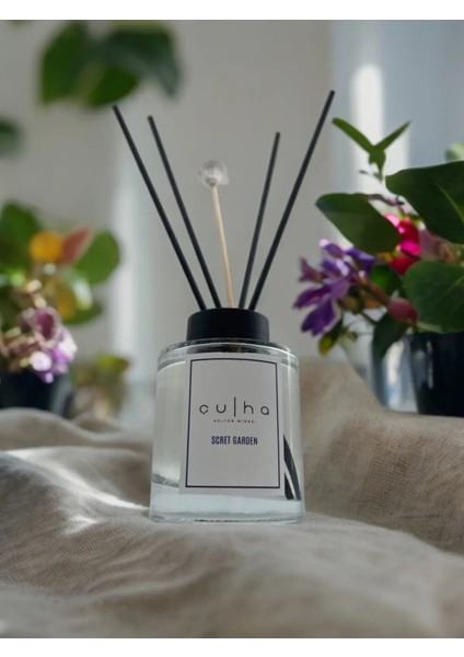 Çulha Saklı Bahçe Bambu Çubuklu Oda Ev Kokusu Parfümü 100ML Kalıcı Doğal Secret Garden