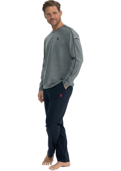18836 Erkek Uzun Kollu Yuvarlak Yaka Pijama Takımı-Antrasitmelanj fırsatları
