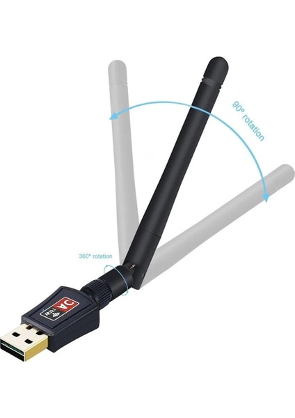 Grc Accessory Dual Band USB Adapter Wifi 5 AC600 Mbps Wireless Speed 2.4+5 Ghz USB 2.0 Adaptör Kablosuz Wifi Alıcı