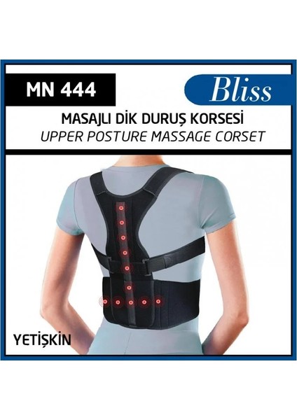 Postureks Dik Duruş Korsesi - Sırt Masaj Özellikli - Silikon Koltuk Altı Pedli - Yetişkin