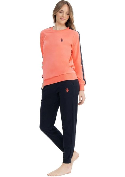 17075 Kadın Uzun Kollu Paçası Lastikli Pembe Eşofman Takım fırsatları