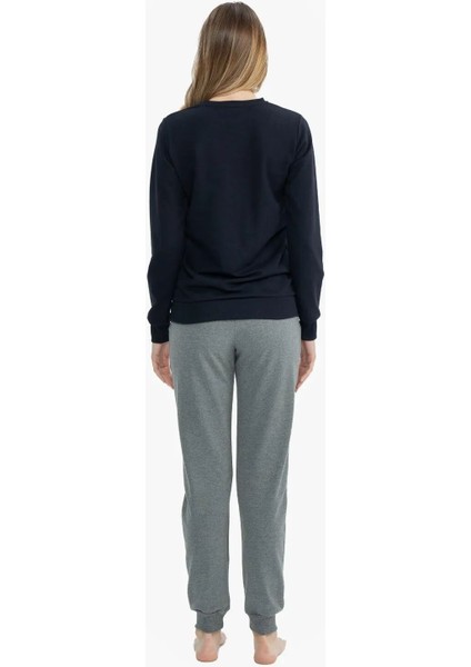 17074 Kadın Uzun Kollu Paçası Lastikli Lacivert Eşofman Takım fiyatları