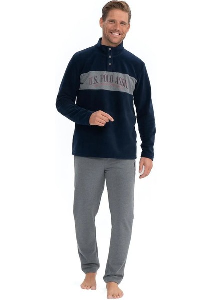18826 Erkek Polar Uzun Kollu Dik Yaka Rahat Ev Giyim-Lacivert fiyatları