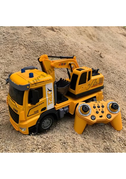 2.4ghz Uzaktan Kumandalı 1:12 Ölçek Işıklı ve Sesli Kepçe - Oyuncak 3.7V Şarjlı Kepçeli Inşaat Aracı…