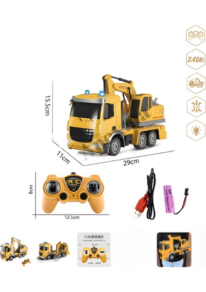 2.4ghz Uzaktan Kumandalı 1:12 Ölçek Işıklı ve Sesli Kepçe - Oyuncak 3.7V Şarjlı Kepçeli Inşaat Aracı… fiyatları