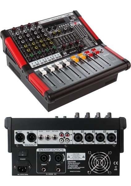 RPS-4C-800 2x400W Mixer 2x99 DSP Efektli Amfili Power Mikser