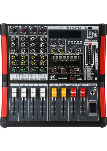 RPS-4C-800 2x400W Mixer 2x99 DSP Efektli Amfili Power Mikser