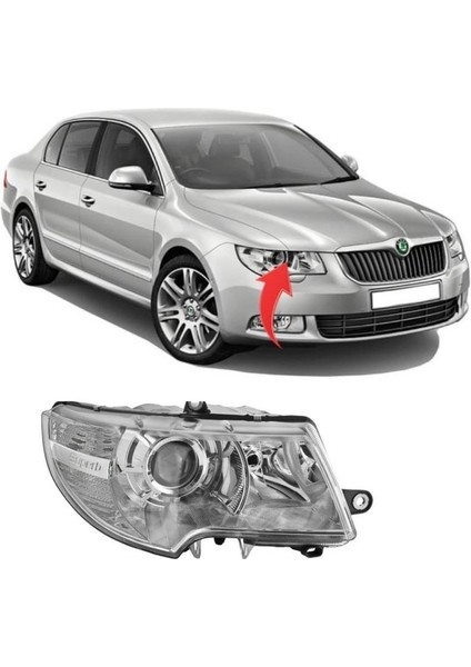 Skoda Super B Sağ Yolcu Far Lambası 2007-2012