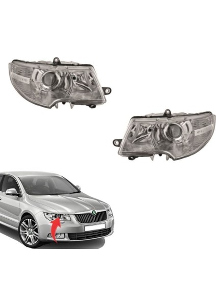Skoda Super B Sağ-Sol Set Far Lambası 2007-2012