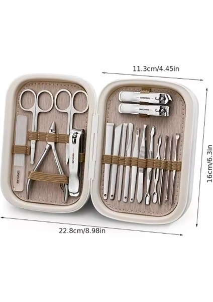 Gmn-8 Profesyonel 18 Parça Manikür&pedikür Yüz Bakım Seti & Manicure Set & Özel Kutulu