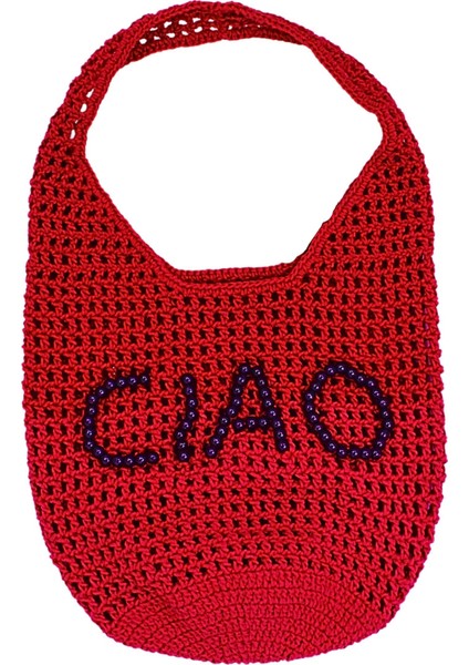 Kırmız File Örgü Çanta