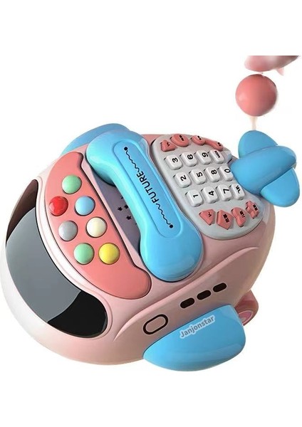 Telefon Hikaye Makinesi Çocukların Çoklu Funksiyonel Erken Eğitim Uçağı Projection Music Baby Cute Pet Seat Makinesi (Yurt Dışından)