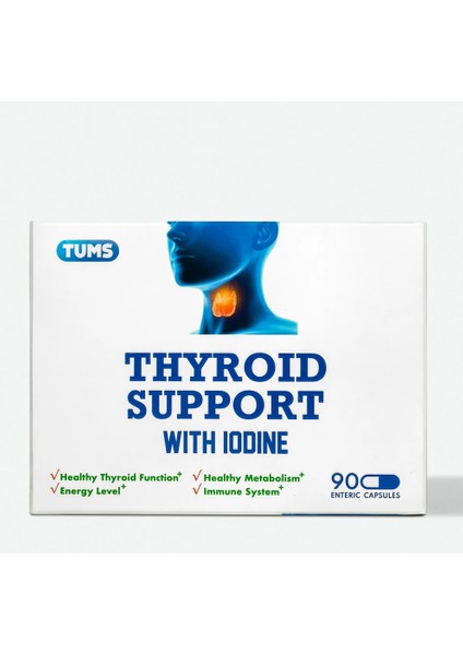 Thyroid Support | İyot, Çinko, Selenyum Tiroid Desteği 90 Enterik Kapsül - 3 Aylık Kullanım