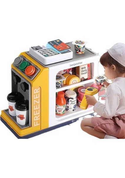 Çocukların Supermarket Cash Register Oyun Kahve Dondurucu Bebek Puzzle Simülasyon Home Girl 3 Yaşında 6 Yaşında Doğum Günü Gift (Yurt Dışından)