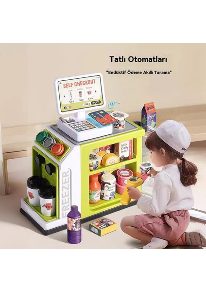 Çocukların Supermarket Cash Register Oyun Kahve Dondurucu Bebek Puzzle Simülasyon Home Girl 3 Yaşında 6 Yaşında Doğum Günü Gift (Yurt Dışından)