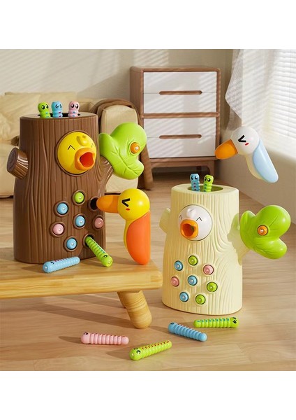 Yeni Çocukların Woodpecker Oyun Balıkçılığı ve Bütün Oyun Mağnetik Kuş Yakalayıcı Bütükler Elle Göz Koordinasyonu 21 Bütükler 2 Kuş (Yurt Dışından) modelleri