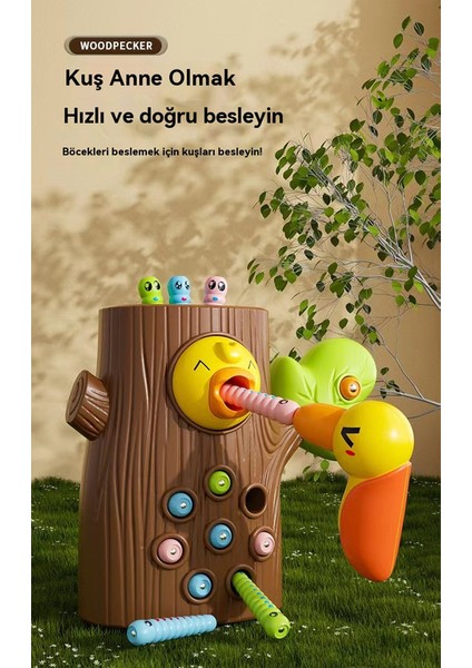 Yeni Çocukların Woodpecker Oyun Balıkçılığı ve Bütün Oyun Mağnetik Kuş Yakalayıcı Bütükler Elle Göz Koordinasyonu 21 Bütükler 2 Kuş (Yurt Dışından) indirimleri