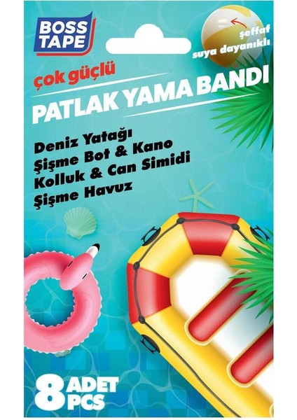 Patlak Yama Tamir Bandı 8 Adet Şişme Top Bot Kolluk Pilates Topu Patlak Yaması