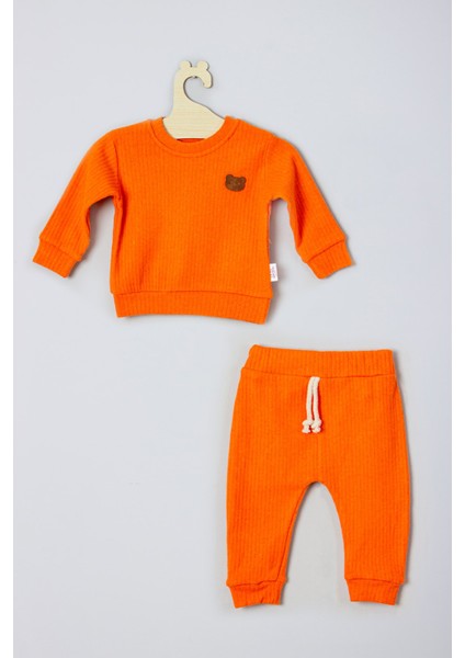 Ayıcık Aksesuarlı Fitilli Alt Üst Bebek Takımı